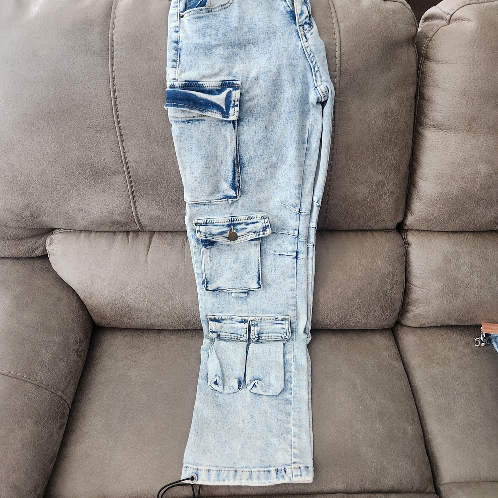 Fashion Nova Light Wash Cargo Jeans